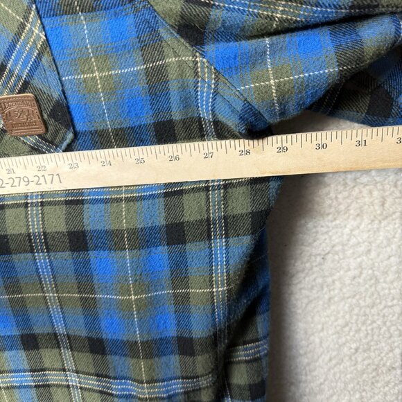 Legendary Whitetails Men's 4XT Blue Green Plaid Lined Flannel Shirt Jacket - Picture 9 of 10